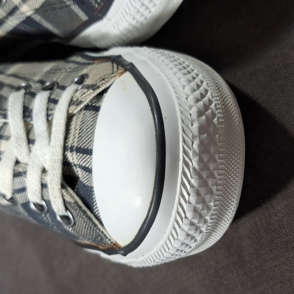 Converse Chuck Taylor All Star Ox Low Black White Plaid Canvas Sneakers G- US 10 - Picture 4 of 16